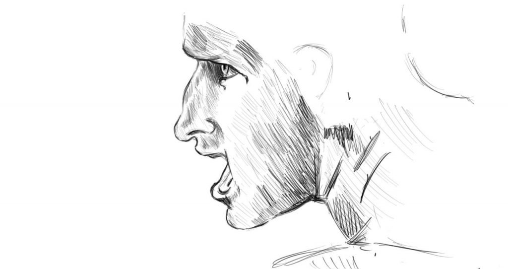 1024x542 Man Shouting Sketch Draw Illustrate - Man Sketch Drawing