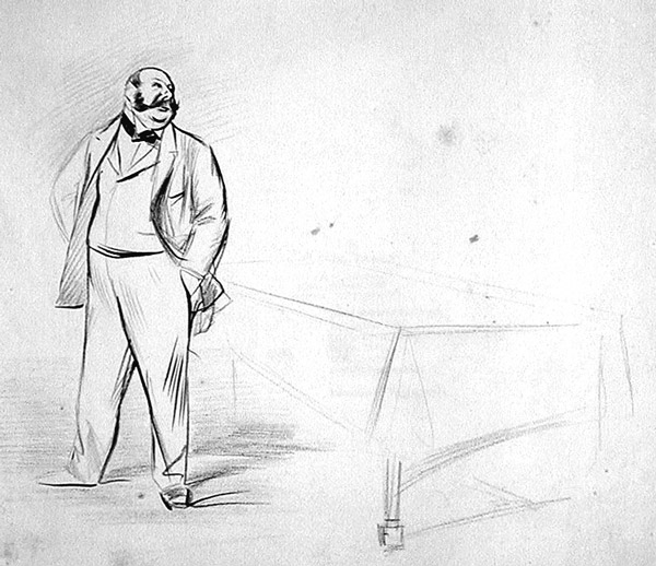 600x518 Man Standing Sketch - Man Standing Sketch