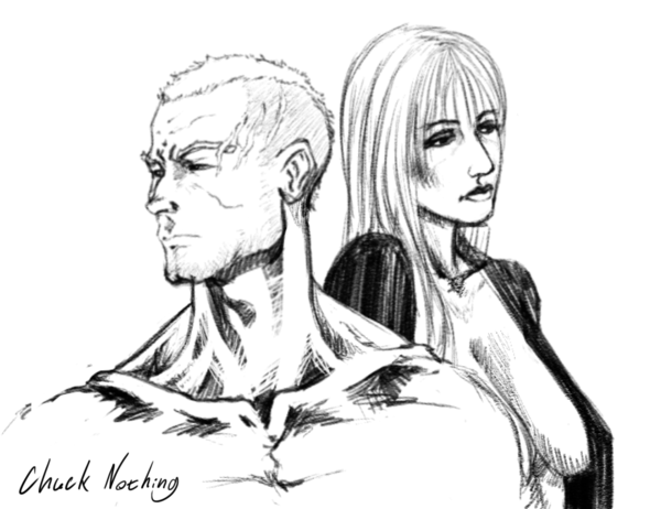 600x462 Manga Studio 5 Sketch Man And Woman By Chuck Nothing - Man Woman Sketch