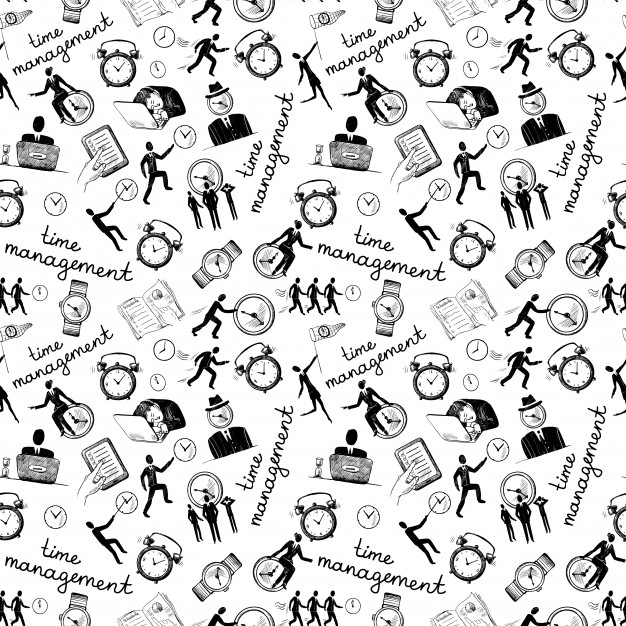 626x626 Time Management Seamless Pattern With Business Sketch Icons Vector - Management Sketch