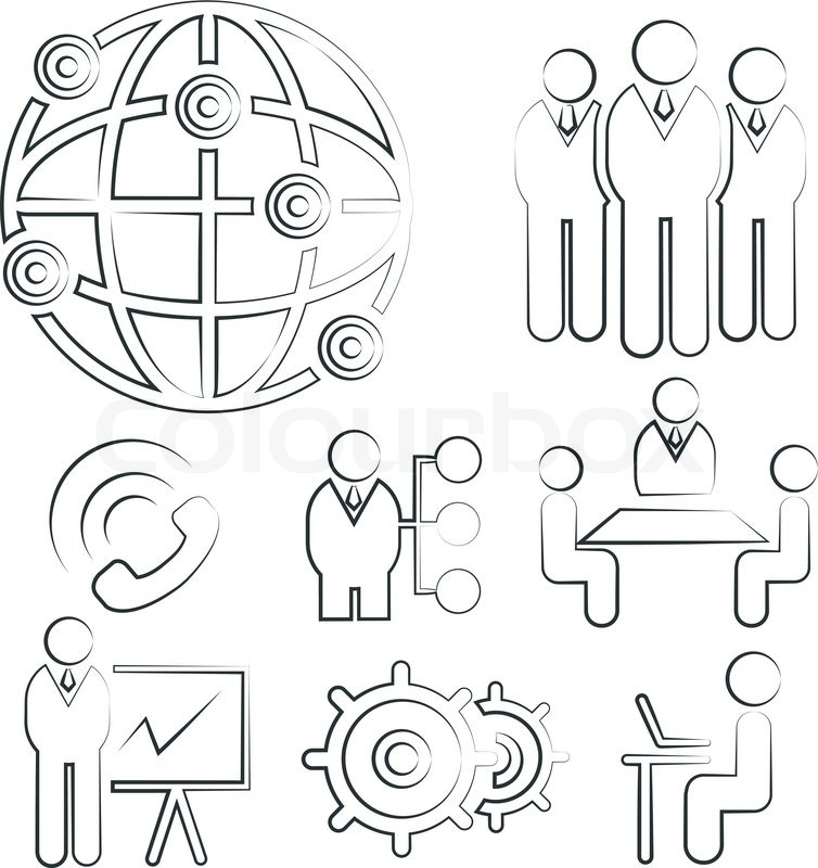 754x800 Business Management, Sketch Icons Stock Vector Colourbox - Management Sketch