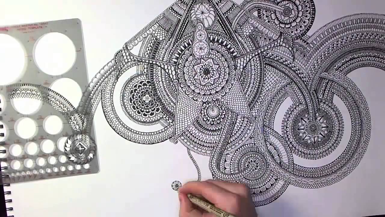 1280x720 Drawing A Huge Mandala (400x Speed Edit) - Mandala Art Sketch
