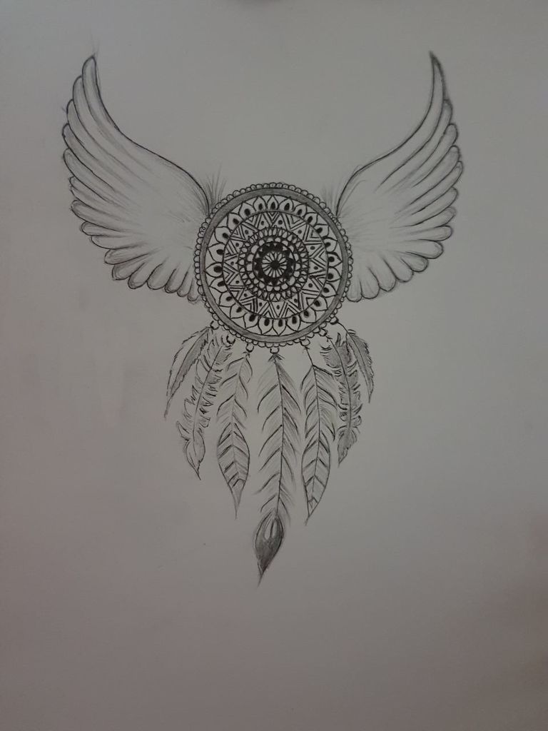 768x1024 Dreamcatcher Sketch Mandala Style 5 Steps - Mandala Art Sketch