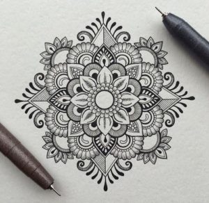 300x292 The Art Of Mandala Drawing - Mandala Art Sketch