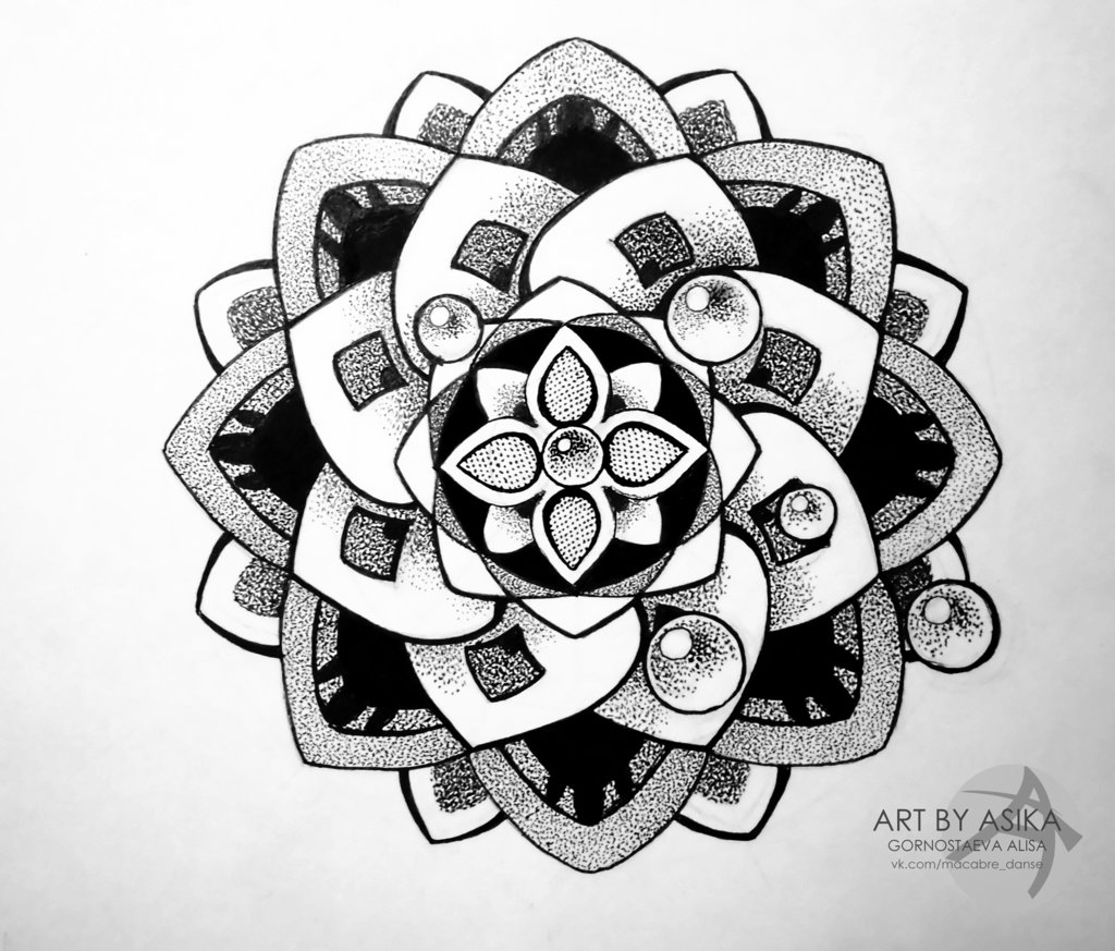 1024x873 Drawn Tattoo Mandala - Mandala Tattoo Sketch