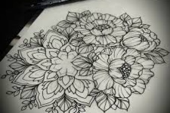 343x228 Mandala Flower Tattoo Sketch - Mandala Tattoo Sketch