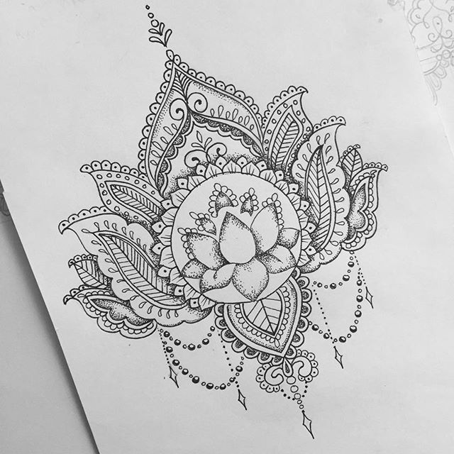 640x640 44 Best Lotus Tattoo Designs - Mandala Tattoo Sketch