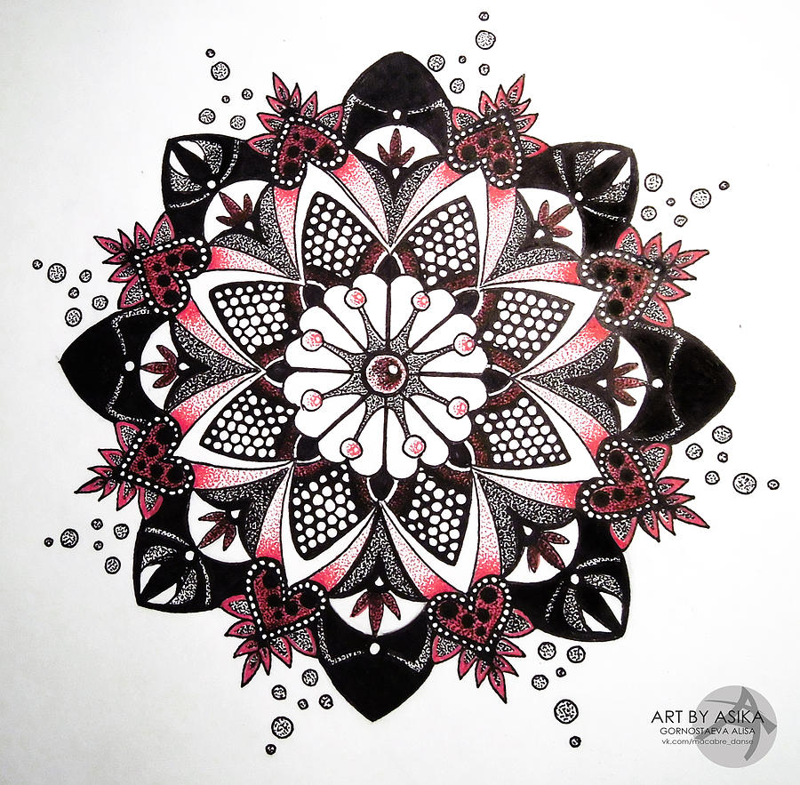 900x883 Mandala Dotwork Tattoo Sketch Drawing By Alisa Gornostaeva - Mandalas Sketch