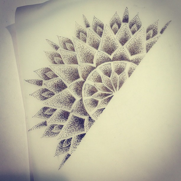 612x612 Collection Of Mandala Dotwork Drawing High Quality, Free - Mandalas Sketch