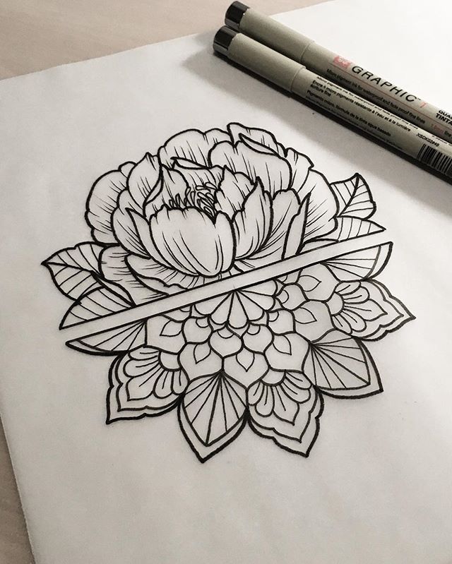 640x799 Tattoo - Mandalas Sketch