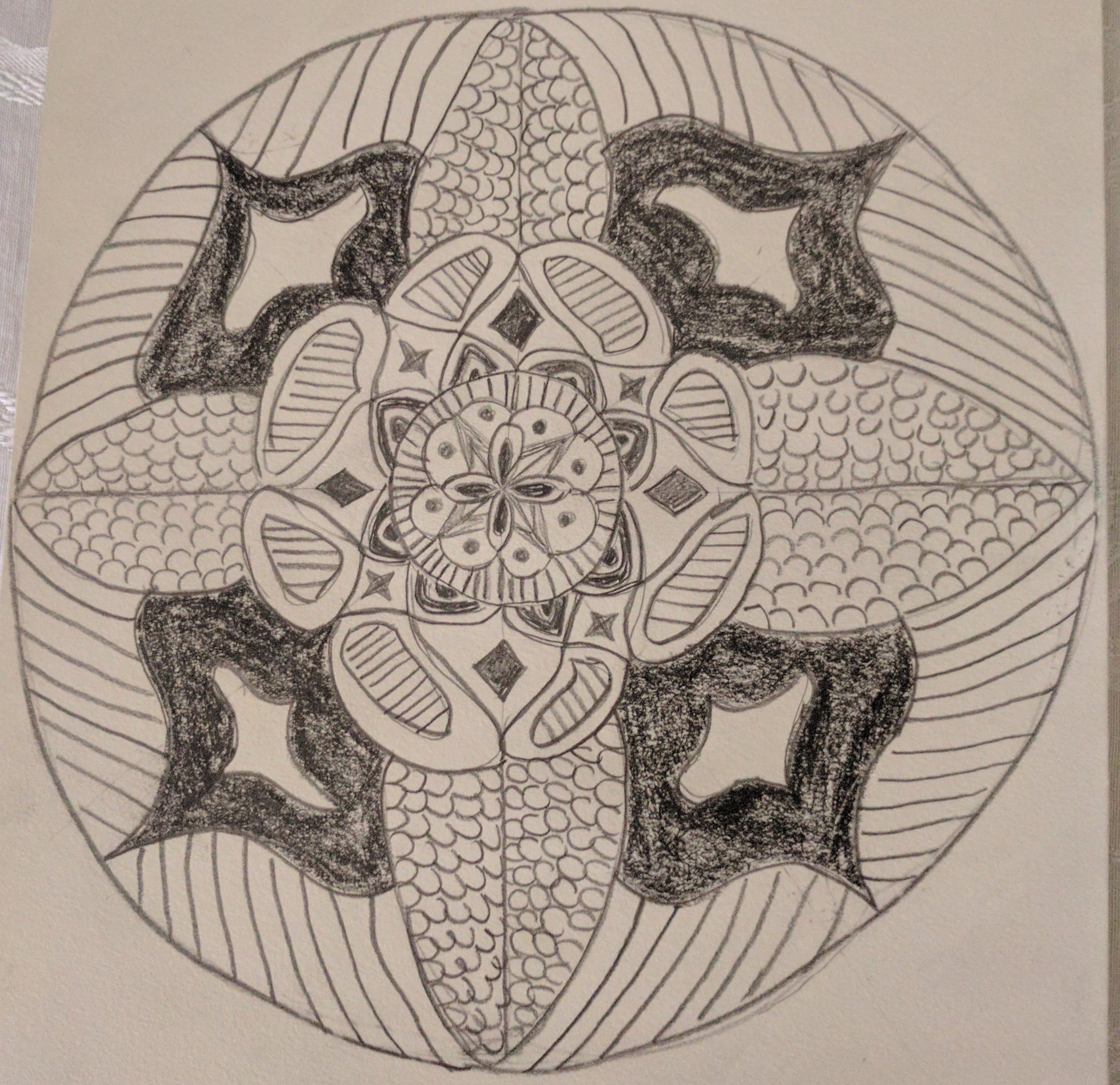 2934x2844 Drawing A Mandala The Cloudy Day... Working For The Silver Lining - Mandalas Sketch