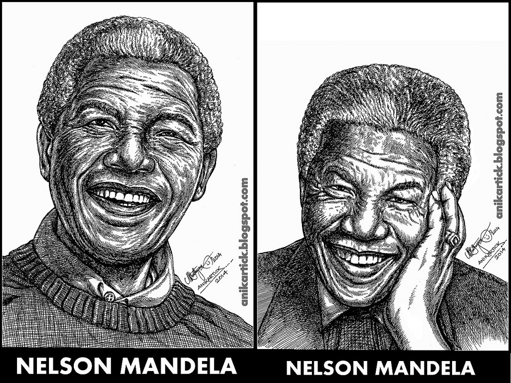 1024x768 Nelson Mandela Portrait Portrait Sketch Portrait In - Mandela Sketch