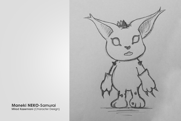 600x400 Maneki Neko Samurai On Student Show - Maneki Neko Sketch