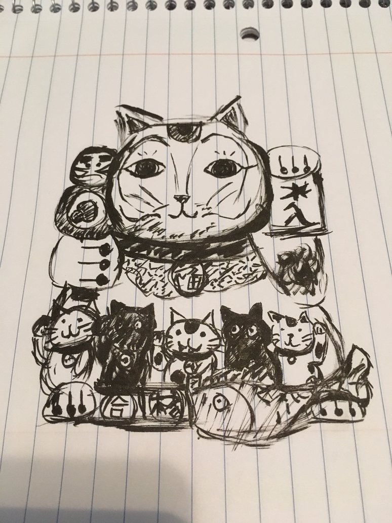 774x1032 Super Awesome Maneki Neko Sketch! By Restingbeeface - Maneki Neko Sketch