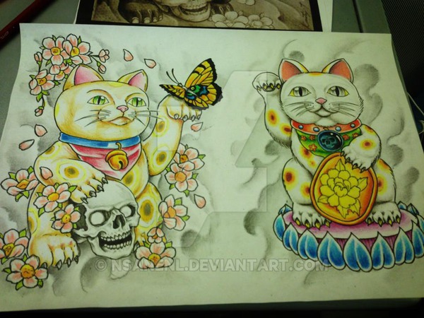 600x450 Maneki Neko By Nsanenl - Maneki Neko Sketch
