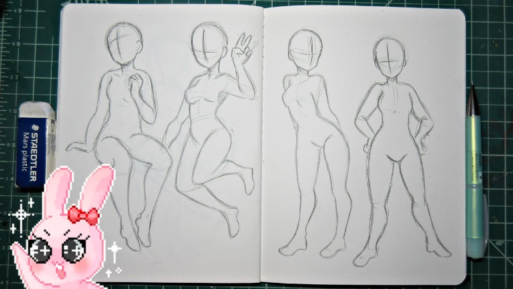 750x422 How To Draw Anime Free Step By Step Tutorials On The Anime - Manga Body Sketch