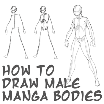 350x350 How To Draw Anime Body With Tutorial For Drawing Male Manga Bodies - Manga Body Sketch