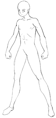187x389 How To Draw Anime Body With Tutorial For Drawing Male Manga Bodies - Manga Boy Sketch
