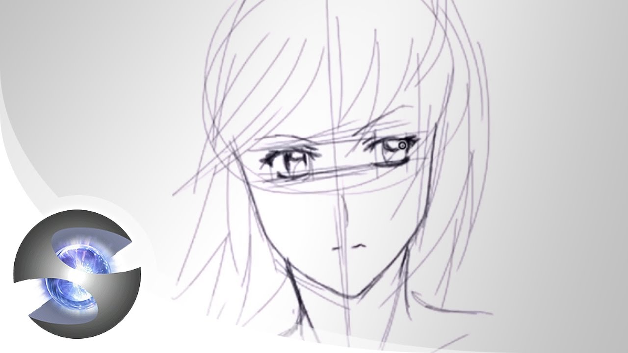 1280x720 Drawing An Anime Face - Manga Face Sketch