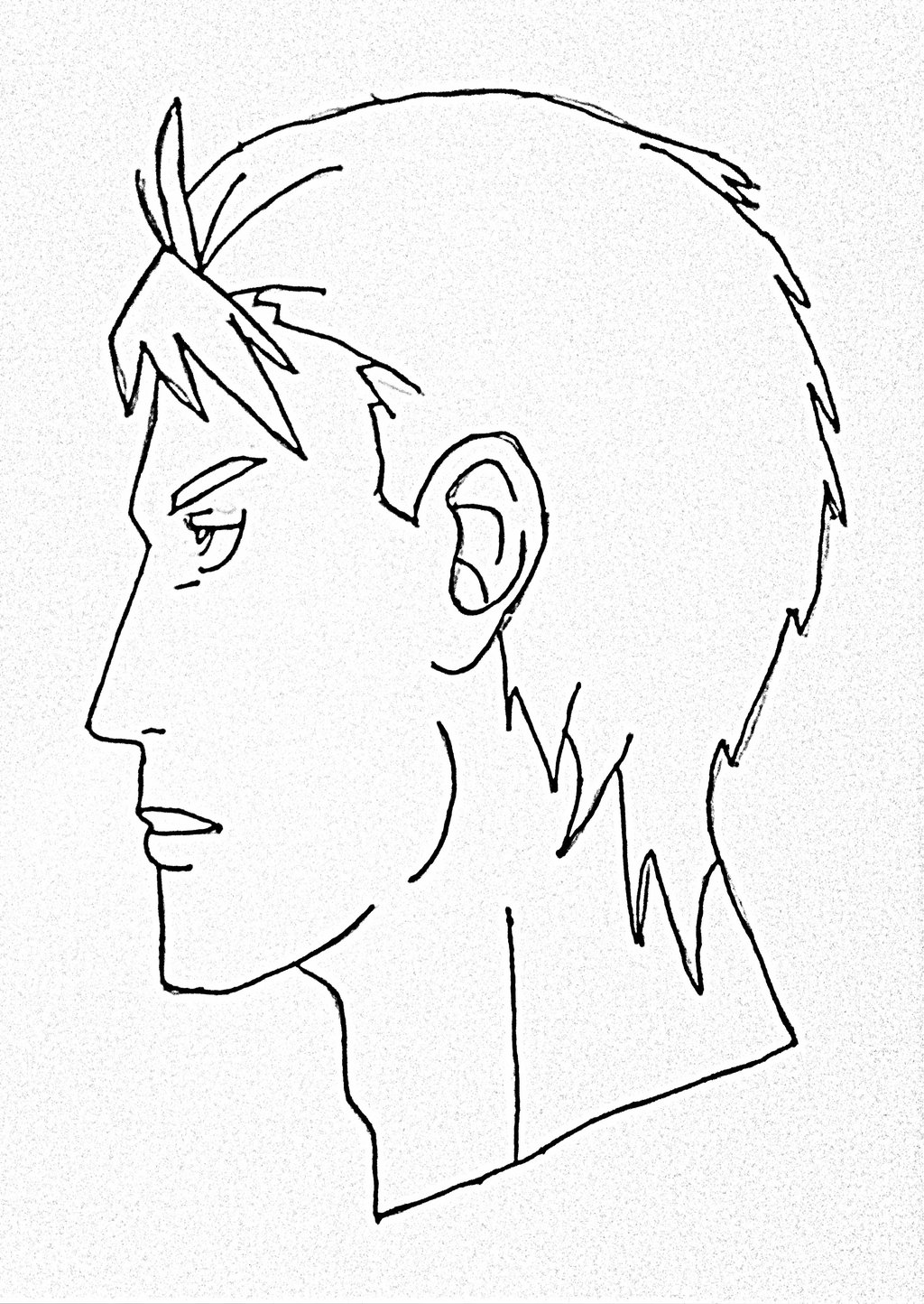 1024x1444 How To Draw Male Anime Face Side View Step By Step For Beginner - Manga Face Sketch