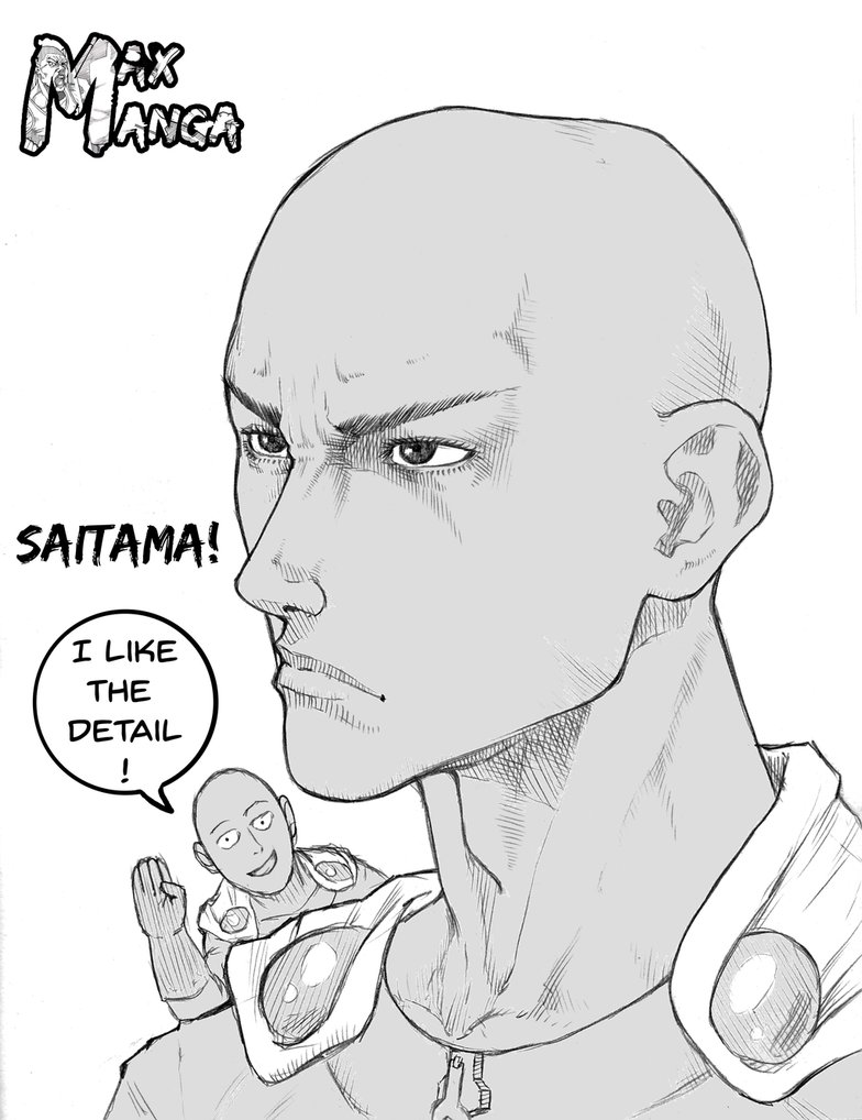 784x1018 Saitama - Manga Face Sketch