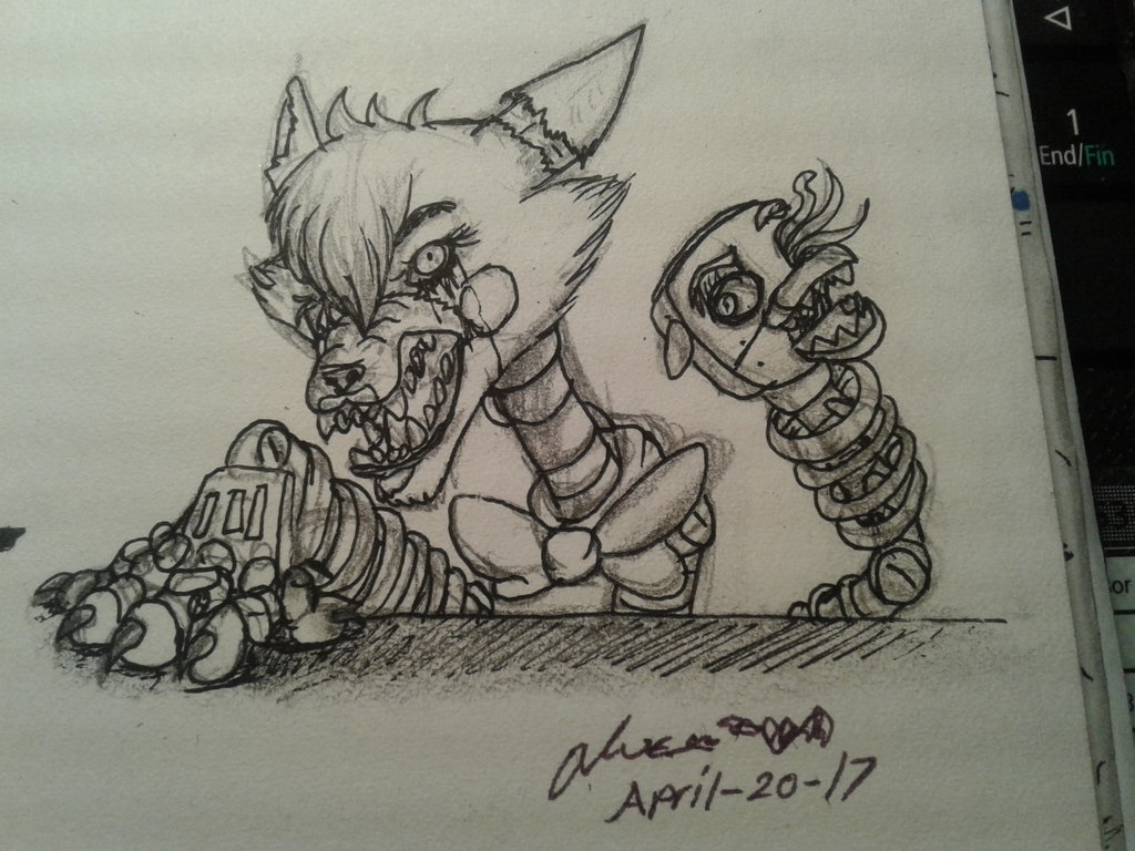 1024x768 Mangle Sketch + Lineart By Candysugarskullgirl9 - Mangle Sketch