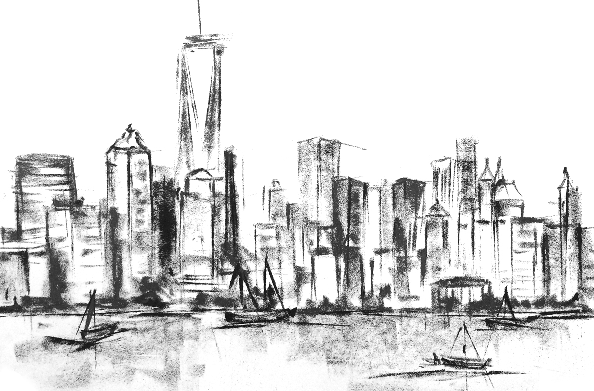 1200x789 Manhattan Skyline Simone Li - Manhattan Sketch