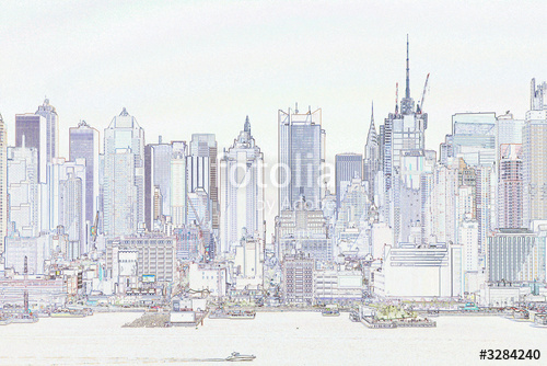 500x334 Manhattan Sketch Stock Photo And Royalty Free Images On Fotolia - Manhattan Sketch