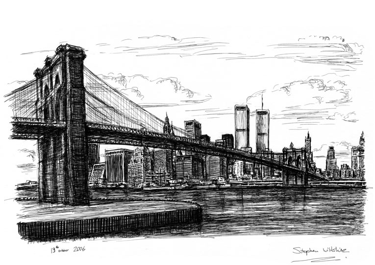 765x540 Memory Drawing Of Manhattan Skyline - Manhattan Skyline Sketch