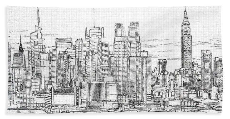 967x500 New York City - Manhattan Skyline Sketch