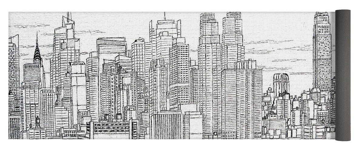 1171x500 New York City - Manhattan Skyline Sketch