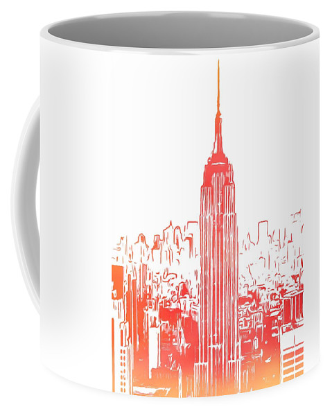 479x600 Empire State Building And Manhattan Skyline Sketch Coffee Mug For - Manhattan Skyline Sketch