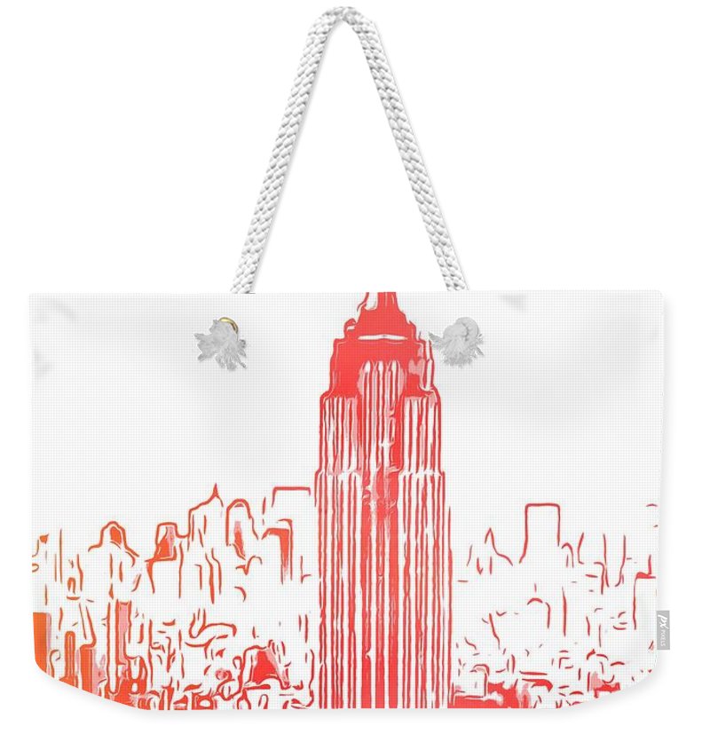 800x845 Empire State Building And Manhattan Skyline Sketch Weekender Tote - Manhattan Skyline Sketch