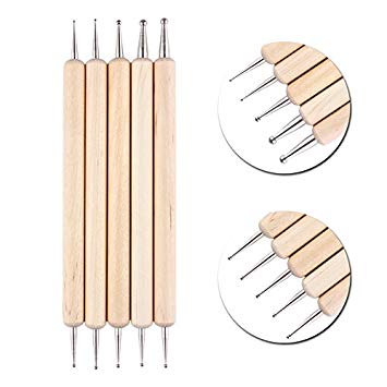 355x355 Lilycute 5pcs (10sizes) 2 Way Wooden Dotting Pen For - Manicure Sketch