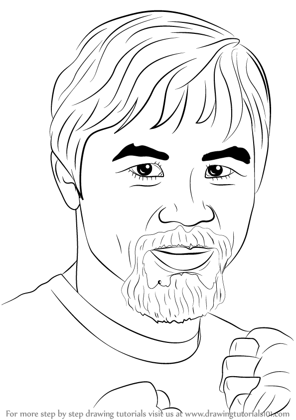 594x844 Learn How To Draw Manny Pacquiao (Boxers) Step By Step Drawing - Manny Pacquiao Sketch