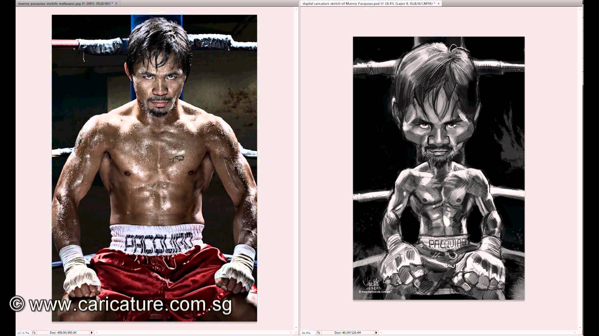 1920x1080 Digital Caricature Sketch Of Manny Pacquiao - Manny Pacquiao Sketch