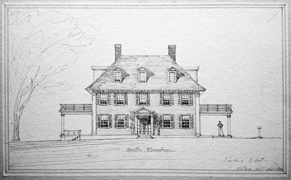 1000x618 The House Sylvester Manor Educational Farm - Manor House Sketch