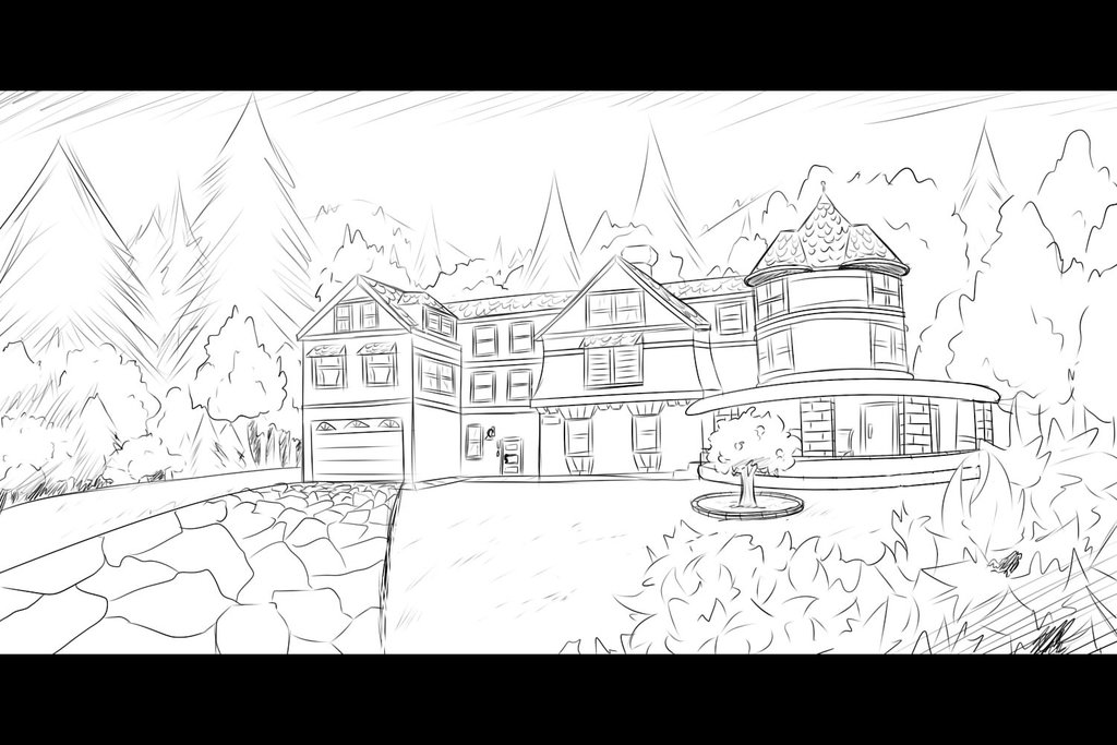 1024x683 Mansion Sketch By Jojodear - Mansion Sketch