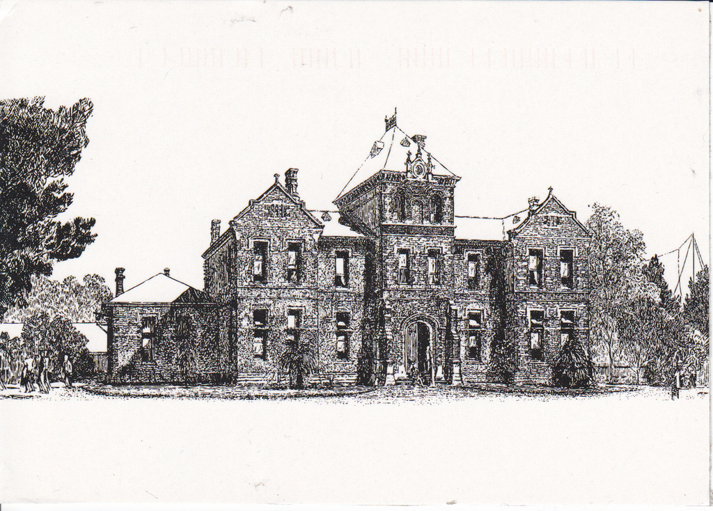 1024x734 Black Amp White Mansion Sketch Postcard Black Amp White Tag - Mansion Sketch