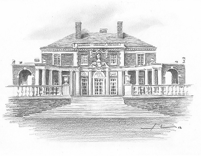 700x544 Mansion Drawing By Mike Theuer Redbubble, Sketch Mansion Home - Mansion Sketch