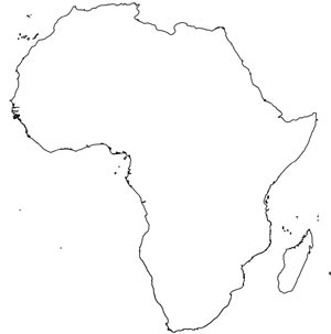 300x303 Africa Printable Maps By - Map Of Africa Sketch