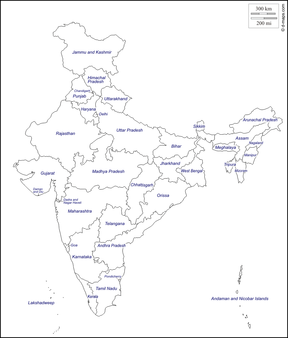 Map Of India Sketch 16 