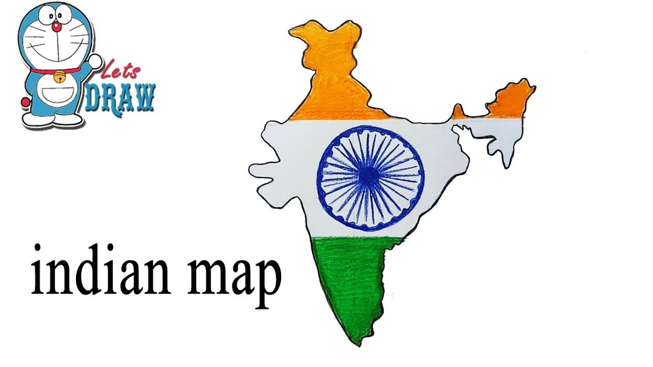 1280x720 How To Draw Indian Map Step By Step ( Very Easy ) - Map Of India Sketch