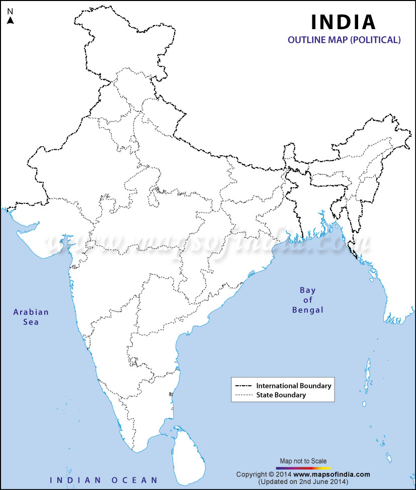 Political Map Print Out   Map Of India Sketch 22 