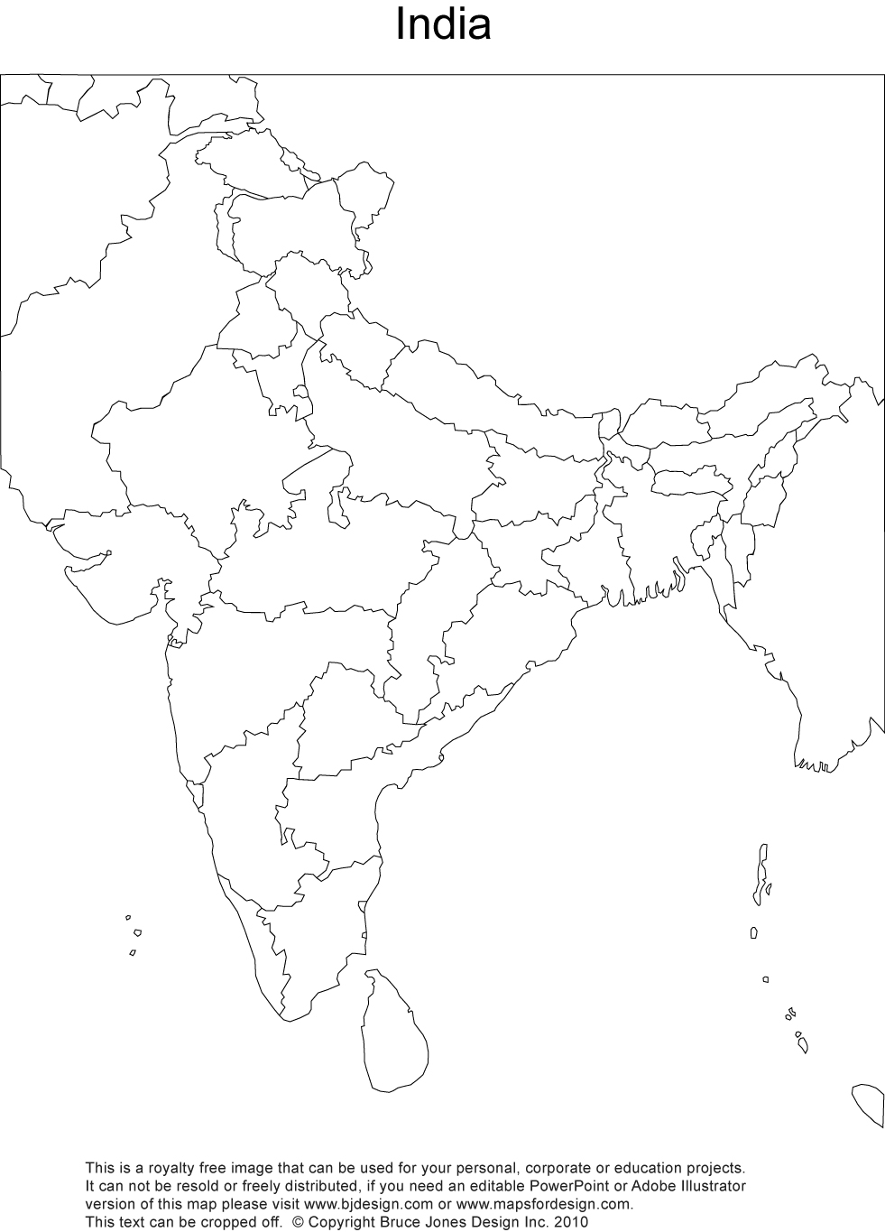 981x1365 India Printable, Blank Maps, Outline Maps Royalty Free - Map Of India Sketch