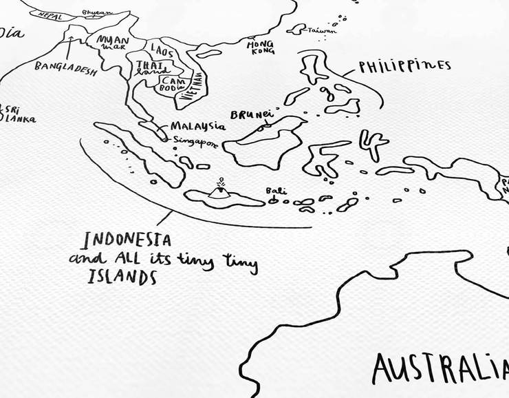 740x578 Sketch World Map Painting Canvas Awesome Maps - Map Of The Philippines Sketch
