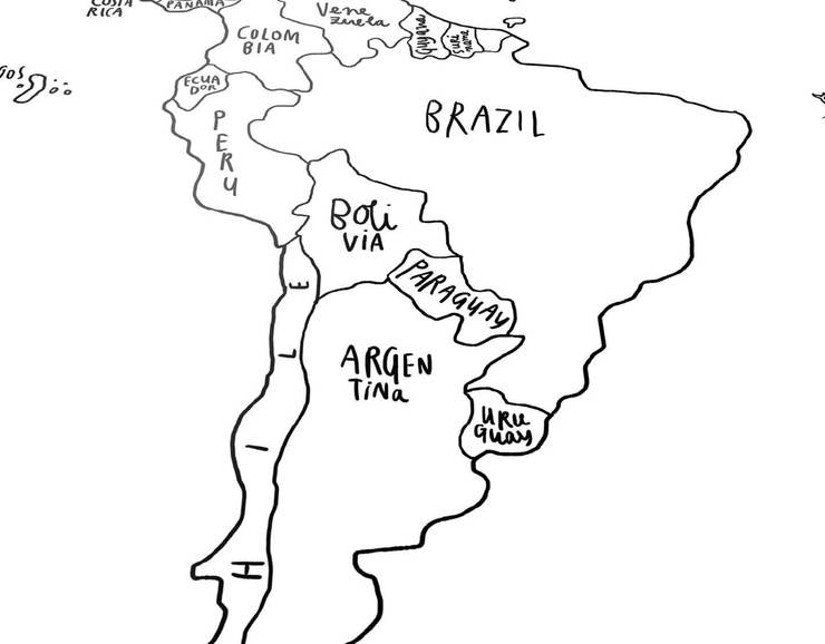 740x578 Sketch World Map Black And White Poster Awesome Maps - Map Sketch