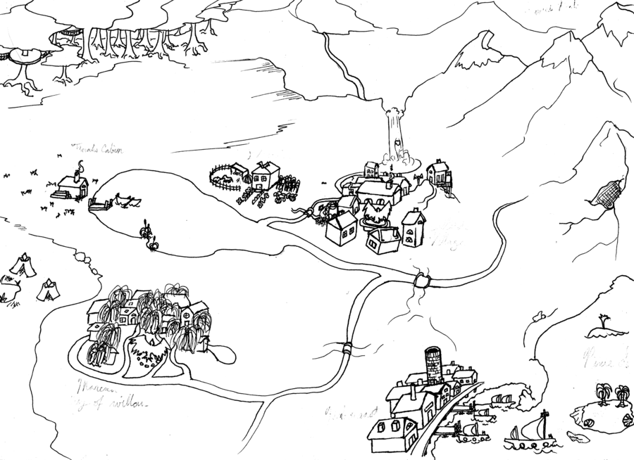 900x654 World Map - Map Sketch