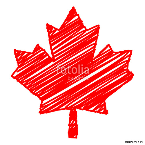 500x500 Red Maple Leaf Sketch Pencil Art Stock Image And Royalty Free - Maple Leaf Sketch