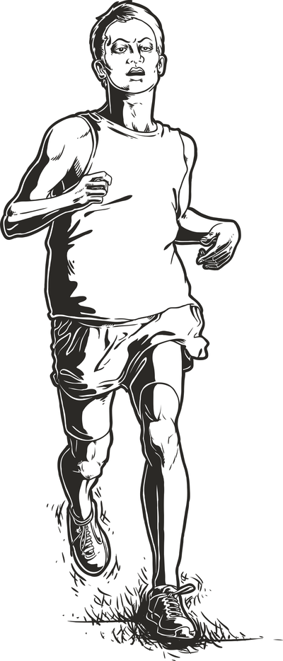 400x934 Marathon Runner - Marathon Sketch